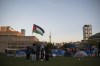 Protesters gather in an encampment set up on the University of Toronto campus in Toronto on Thursday, May 2, 2024. The University of Toronto says it sees 