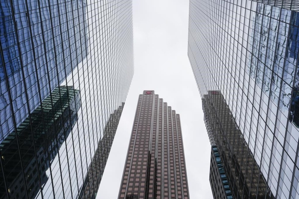 Bank towers are pictured in the financial district in Toronto, Friday, Sept. 8, 2023. THE CANADIAN PRESS/Andrew Lahodynskyj