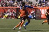 Forge FC midfielder David Choiniere (7) battles for a ball with CF Montreal midfielder Fernando Alvarez (4) during first half Canadian Championship soccer action in Hamilton, Ont., Tuesday, May 7, 2024. THE CANADIAN PRESS/Nick Iwanyshyn