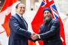 MIKAELA MACKENZIE / FREE PRESS
                                Federal NDP leader Jagmeet Singh meets with premier Wab Kinew at the Manitoba Legislative Building on Thursday.