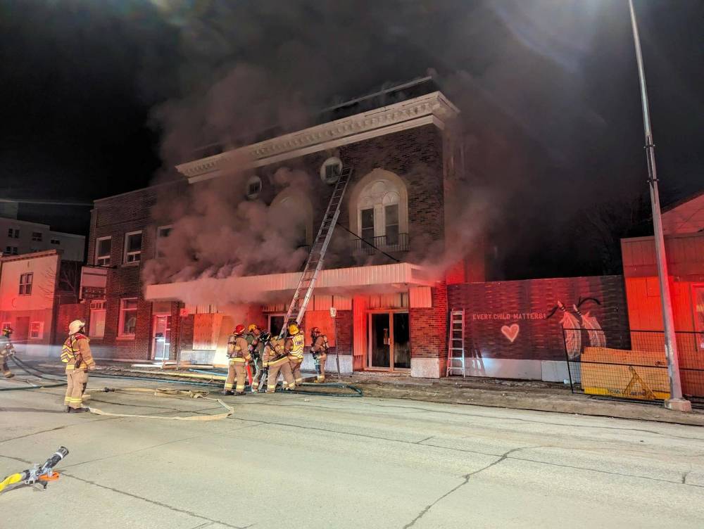 The shuttered Lido Theatre in The Pas was gutted in an arson on Monday. The suspected cause is arson. (Supplied)