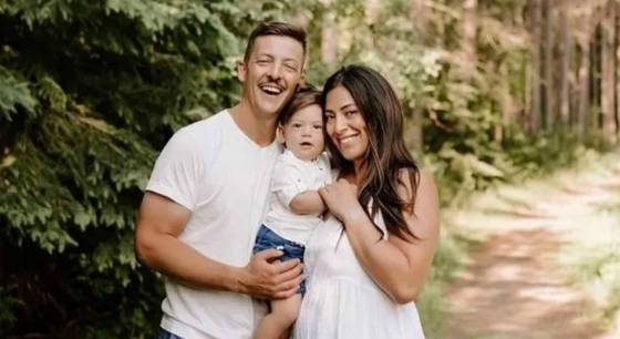 Paramedic Service member Preston Heinbigner, his wife Shayda and their son Oslo. (GOFUNDME)