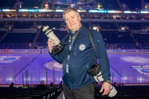 BROOK JONES / FREE PRESS
                                Jonathan Kozub has been the official photographer for the Winnipeg Jets since 2011 and the Manitoba Moose since 2002.