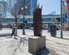 MIKE DEAL / FREE PRESS
                                Made of concrete and weathering steel, O-ween du muh waun was created by artists Rebecca Belmore and Osvaldo Yero in 2018 and is situated in Air Canada Park at 345 Portage Ave.
