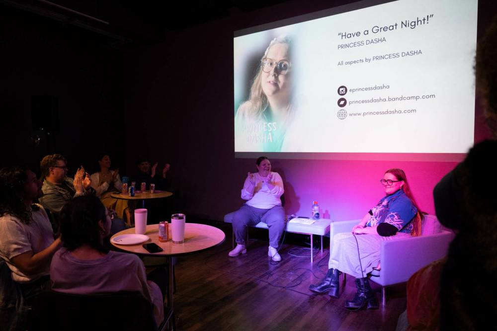 Keeley Braunstein-Black photo
Good + Plenty Producer’s Showcase host Lana Winterhalt (left) interviews Princess Dasha.