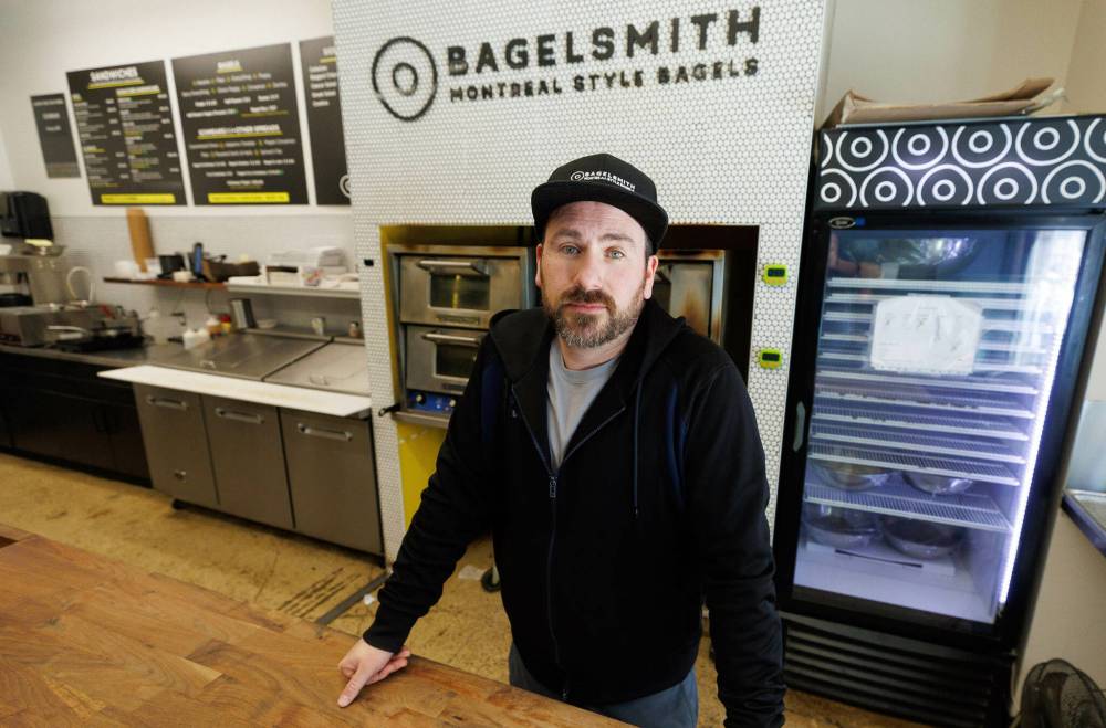 Bagelsmith owner Phil Klein, whose downtown location at 185 Carlton Street has been hit four times in the last three years, is wondering if it‘s worth keeping his flagship store on Carlton amid the increased thefts to him and his downtown neighbours. (Mike Deal / Free Press)