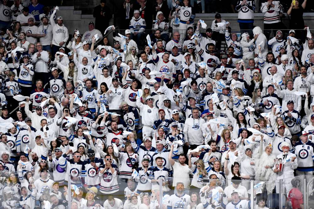 Winnipeg Jets fans are in for some late evenings thank to the complexities of balancing playoff and TV scheduling. (Fred Greenslade / The Canadian Press files)