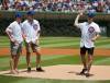 Charles Rex Arbogast / The Associated Press files
                                Winnipegger Nolan Patrick throws out the ceremonial first pitch before a baseball game between the Chicago Cubs and the San Diego Padres in 2017 while fellow NHL prospects Casey Mittelstadt (left) and Gabriel Vilardi watch.