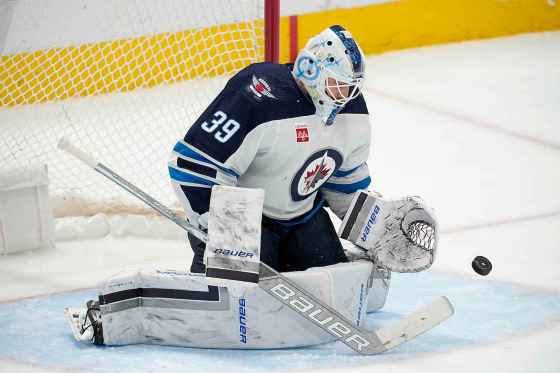 Winnipeg Jets goaltender Laurent Brossoit is a pending unrestricted free agent this summer. (Tony Gutierrez / The Associated Press files)
