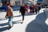 Families and supporters of four slain women enter the Manitoba Law Courts for the trial of Jeremy Skibicki in Winnipeg on Tuesday, May 8, 2024. A courtroom in Winnipeg is expected to hear today testimony today about the search for the remains of the four victims of Jeremy Skibicki. THE CANADIAN PRESS/John Woods