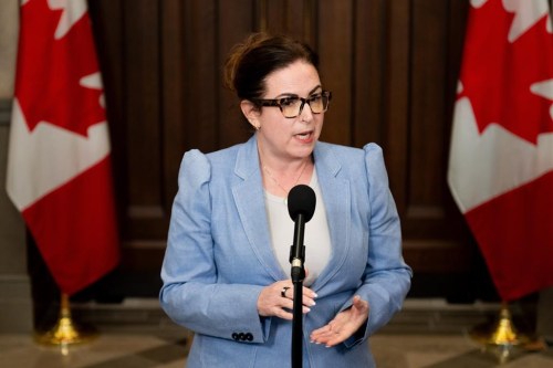 Ya'ara Saks, Minister of Mental Health and Addictions and Associate Minister of Health speaks in the Foyer of the House of Commons on Parliament Hill in Ottawa, on Tuesday, May 7, 2024. Toronto's decriminalization bid has been tainted by political debates fuelled by British Columbia's recent backtrack, drug policy experts say, plunging the city's application into uncertainty. THE CANADIAN PRESS/Spencer Colby