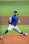 Chicago Cubs pitcher Shota Imanaga works in the first inning of a baseball game against the Atlanta Braves Monday, May 13, 2024, in Atlanta. (AP Photo/John Bazemore)