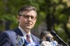 U.S. Speaker of the House Mike Johnson speaks at a press conference across the street from the Manhattan criminal court, Tuesday, May 14, 2024, in New York.(AP Photo/Stefan Jeremiah)