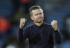Leeds United's head coach Jesse Marsch celebrates at the end of the English Premier League soccer match between Leeds United and Everton, at Elland Road Stadium in Leeds, England on August 30, 2022. THE CANADIAN PRESS/AP, Jon Super