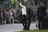 Juventus' head coach Massimiliano Allegri leaves the pitch after getting a red card during the Italian Cup final soccer match between Atalanta and Juventus at Rome's Olympic Stadium, Wednesday, May 15, 2024. (AP Photo/Gregorio Borgia)