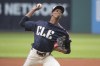 Cleveland Guardians starting pitcher Triston McKenzie delivers against the Minnesota Twins during the first inning of a baseball game in Cleveland, Friday, May 17, 2024. (AP Photo/Phil Long)