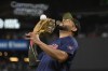 Boston Red Sox first baseman Dominic Smith catches a foul ball hit by St. Louis Cardinals' Brendan Donovan in the sixth inning of a baseball, Friday, May 17, 2024, in St. Louis. (AP Photo/Joe Puetz)