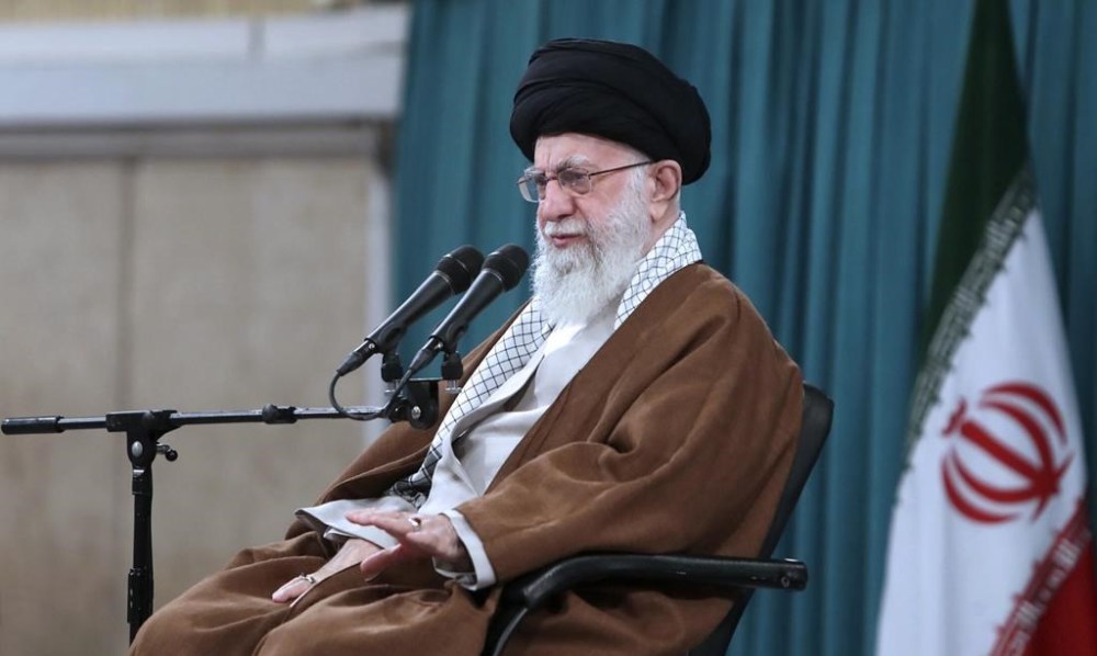 In this photo released by the official website of the office of the Iranian supreme leader, Supreme Leader Ayatollah Ali Khamenei speaks in meeting a group of families of the Revolutionary Guard members in Tehran, Iran, Sunday, May 19, 2024. A helicopter carrying Iranian President Ebrahim Raisi, the country's foreign minister and other officials apparently crashed in the mountainous northwest reaches of Iran on Sunday, sparking a massive rescue operation.