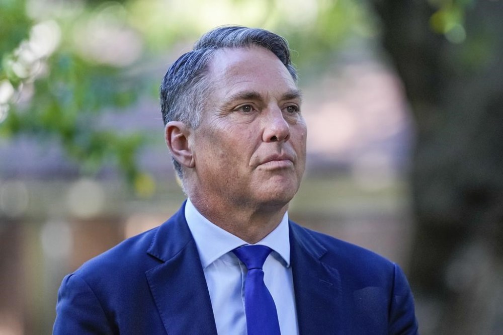 Australia's Deputy Prime Minister Richard Marles looks on during a welcome ceremony ahead of the Australia and South Korea Foreign and Defence Ministers meeting in Melbourne, Australia, May 1, 2024. Marles pledged support to the Solomon Islands during a visit to the archipelago nation on Tuesday, May 21, 2024, as Canberra intensifies efforts to counter China's growing influence in the South Pacific. (Asanka Brendon Ratnayake/Pool Photo via AP)