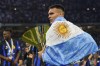 Inter's Lautaro Martinez celebrates their victory of the 