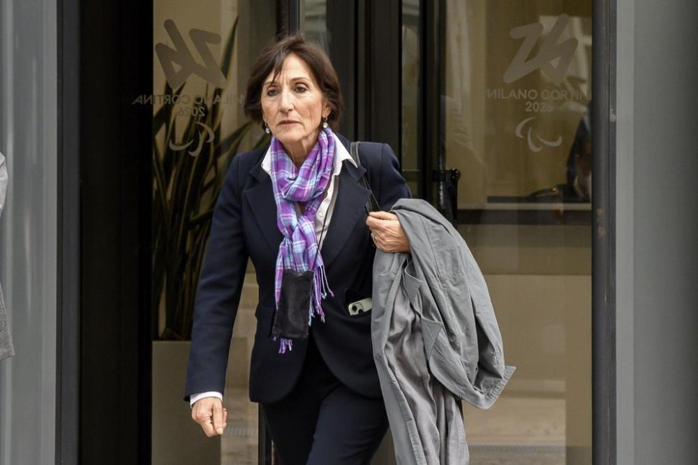 Prosecutor Tiziana Siciliano walks out of the headquarters of the Milan-Cortina 2026 Winter Olympics local organizing committee in Milan, Italy, Tuesday, May 21, 2024. Italy’s financial police have raided the headquarters of the Milan-Cortina 2026 Winter Olympics local organizing committee as part of an investigation into alleged irregularities over the way digital sponsors for the games were selected. Milan prosecutors say “the checks underway are aimed at procedures used for the selection of technological providers and sponsors as well as the hiring of employees by the foundation.