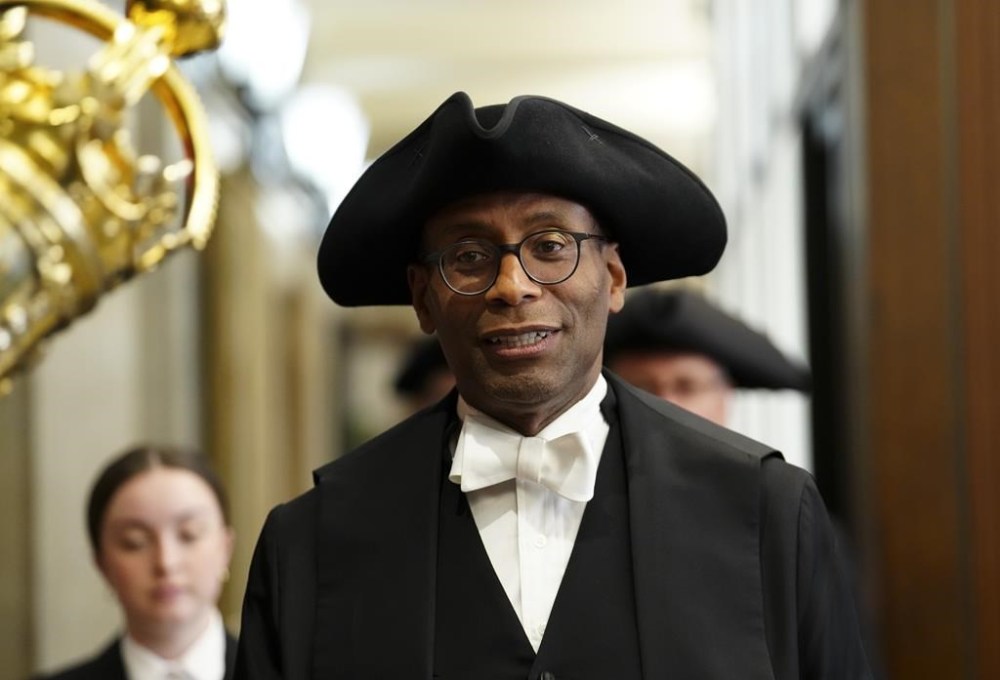 Speaker of the House of Commons Greg Fergus takes part in the Speakers Parade prior to question period on Parliament Hill in Ottawa on Wednesday, May 1, 2024. THE CANADIAN PRESS/Sean Kilpatrick