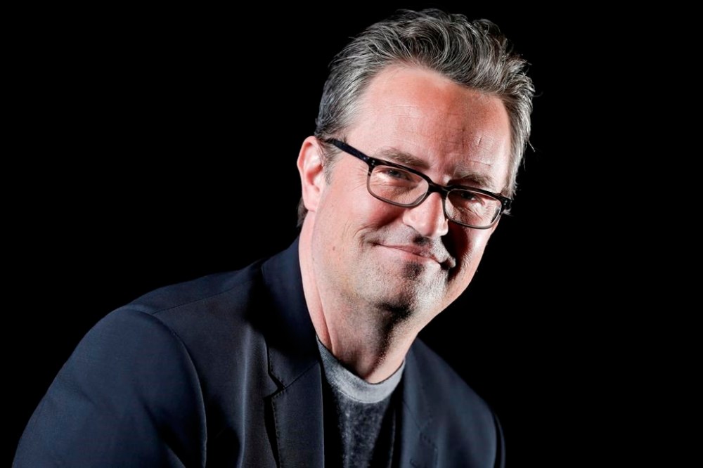 FILE - Matthew Perry poses for a portrait on Feb. 17, 2015, in New York. Authorities are investigating the death of Perry and how the beloved actor received the anesthetic ketamine, which was ruled a contributing factor in his death. Los Angeles Police Capt. Scot Williams told the Los Angeles Times Tuesday, May 21, 2024, that detectives were looking into why the “Friends” star had so much ketamine in his system when he died in October. (Photo by Brian Ach/Invision/AP, File)