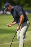 Bryson DeChambeau celebrates after a birdie on the 10th hole during the final round of the PGA Championship golf tournament at the Valhalla Golf Club, Sunday, May 19, 2024, in Louisville, Ky. (AP Photo/Jon Cherry)