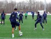 Martin Nash, centre in green, watches his York United players at training in Toronto, April 29, 2024. Nash was fired as coach on Tuesday, May 21. THE CANADIAN PRESS/Neil Davidson