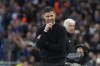 Leverkusen's head coach Xabi Alonso gestures during the Europa League final soccer match between Atalanta and Bayer Leverkusen at the Aviva Stadium in Dublin, Ireland, Thursday, May 23, 2024. (AP Photo/Frank Augstein)