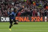 Atalanta's Ademola Lookman celebrates after scoring his side's opening goal during the Europa League final soccer match between Atalanta and Bayer Leverkusen at the Aviva Stadium in Dublin, Ireland, Wednesday, May 22, 2024. (AP Photo/Frank Augstein)