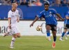 CF Montreal midfielder Rida Zouhir (18) advances the ball against Forge FC midfielder Kyle Bekker (10) during first half Canadian Championship quarterfinal soccer action in Montreal, Wednesday, May 22, 2024. THE CANADIAN PRESS/Christinne Muschi