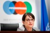 Deborah Lyons attends a press conference, at the European headquarters of the United Nations (UN) in Geneva, Switzerland, Tuesday, Nov. 24, 2020. Canada's special envoy for combatting antisemitism says she's 
