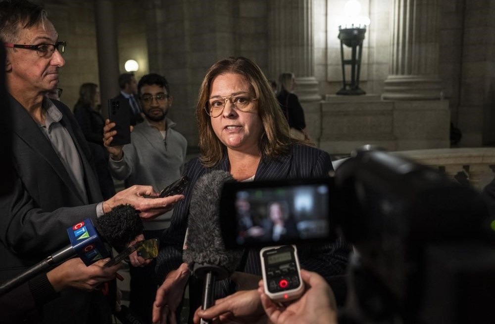 Manitoba's main political parties have now all lined up candidates for a byelection set for June 18 in the Tuxedo constituency in Winnipeg. Leader of the opposition, Heather Stefanson, speaks to media after the completion of the 43rd Manitoba legislature throne speech at the Manitoba Legislative Building in Winnipeg, Tuesday, Nov. 21, 2023. THE CANADIAN PRESS/Aaron Vincent Elkaim
