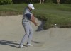 Steve Stricker hits out of a bunker on the first hole during the first round of Senior PGA Championship golf tournament Thursday, May 23, 2024, at Harbor Shores in Benton Harbor, Mich. (Don Campbell/The Herald-Palladium via AP)