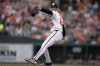 Baltimore Orioles starting pitcher Dean Kremer throws during the first inning of a baseball game against the Arizona Diamondbacks, Sunday, May 12, 2024, in Baltimore. (AP Photo/Jose Luis Magana)