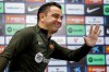 Barcelona's head coach Xavi Hernandez gestures during a press conference in Barcelona, Spain, Saturday, May 25, 2024. Barcelona says coach Xavi Hernandez is leaving the club at the end of the season. The club made the announcement on Friday after a meeting between club president Joan Laporta, Xavi and other senior figures at the team training ground. (AP Photo/Joan Monfort)