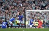 Rangers goalkeeper Jack Butland, right, reacts after conceding a goal to Celtic's Adam Idah, not in the picture, during the Scottish Cup final between Celtic and Glasgow Rangers at Hampden Park in Glasgow, Scotland, Saturday, May 25, 2024. (Andrew Milligan/PA via AP)