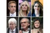 This combination photo shows, top row from left, Michael Cohen on May 14, 2024, in New York, Stormy Daniels on May 23, 2018, in West Hollywood, Calif., Hope Hick on Feb. 27, 2018, in Washington, and bottom row from left, Jeffrey McConney on Nov. 15, 2022, in New York, David Pecker on Jan. 31, 2014, in New York and Madeleine Westerhout on April 2, 2018, in Washington. After 22 witnesses, testimony is over at former President Donald Trump's criminal trial in New York. Prosecutors and Trump's lawyers are scheduled to make their closing arguments Tuesday, May 28, 2024. (AP Photo)