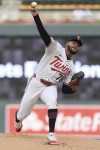 Minnesota Twins starting pitcher Simeon Woods Richardson (78) delivers during the first inning of a baseball game against the Kansas City Royals, Tuesday, May 28, 2024, in Minneapolis. (AP Photo/Abbie Parr)