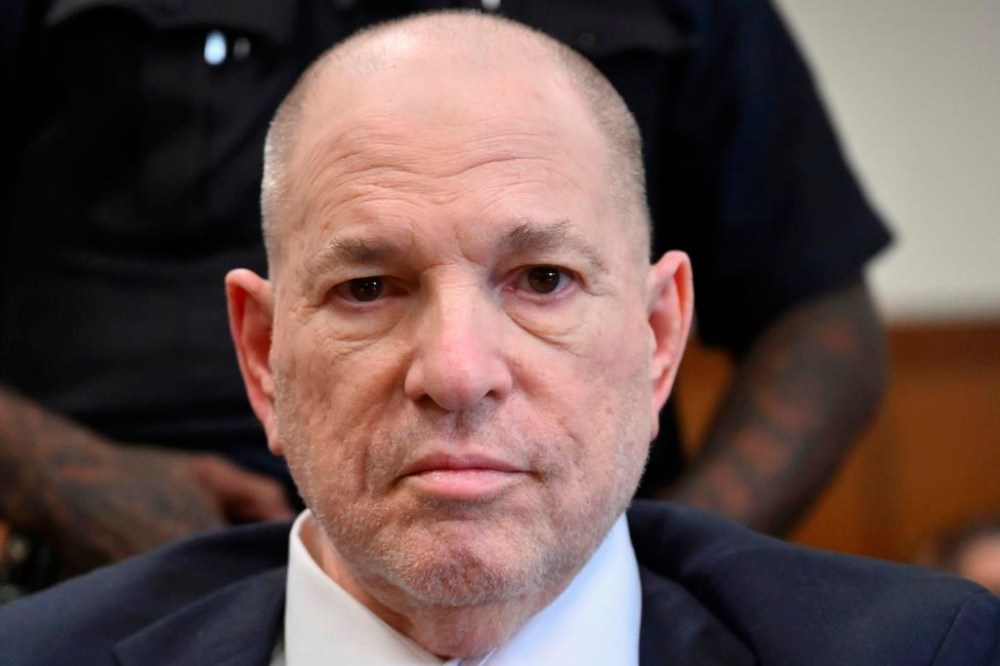 Harvey Weinstein appears in Manhattan Criminal Court, Wednesday, May 29, 2024, in New York. The fallen movie mogul is awaiting a retrial on rape charges after his 2020 conviction was tossed out. Wednesday's court hearing addressed various legal issues related to the upcoming trial, which is tentatively scheduled for some time after Labor Day. (Angela Weiss/Pool Photo via AP)