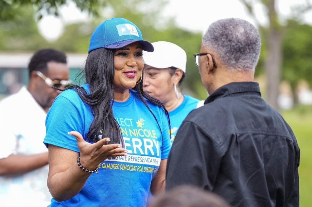FILE - Texas State Rep. Shawn Thierry attends a campaign event alongside over 50 African American pastors at Sunnyside Park on Saturday, May 11, 2024, in Houston. Democratic challenger Lauren Ashley Simmons defeated incumbent Thierry in the primary on Tuesday, May 28. (Karen Warren/Houston Chronicle via AP, File)