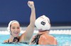 FILE - Maggie Steffens of the United States celebrates after scoring during the women's water polo final against Hungary at the World Aquatics Championships in Doha, Qatar, Friday, Feb. 16, 2024. Steffens is the highest scoring woman in Olympics history with 56 goals. (AP Photo/Lee Jin-man, File)