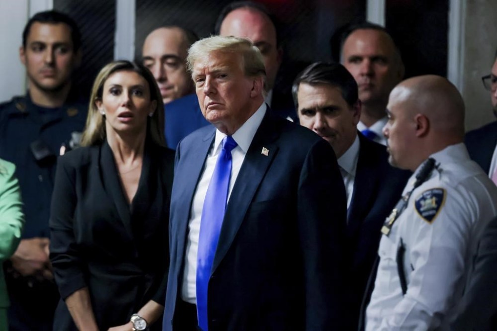 Former President Donald Trump leaves the courthouse at Manhattan Criminal Court, Thursday, May 30, 2024, in New York. (Justin Lane/Pool Photo via AP)