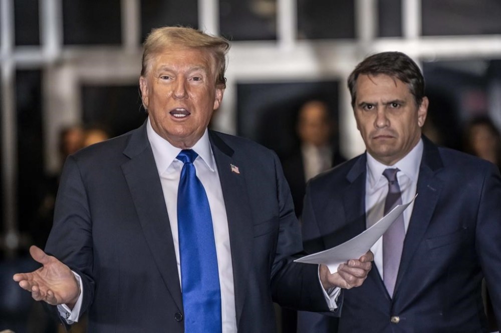 Former President Donald Trump arrives at Manhattan criminal court during jury deliberations in his criminal hush money trial in New York, Thursday, May 30, 2024. (Mark Peterson/Pool Photo via AP)
