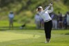 Brooke Henderson, of Canada, hits off the fairway rough to the seventh hole during the first round of the U.S. Women's Open golf tournament at Lancaster Country Club, Thursday, May 30, 2024, in Lancaster, Pa. (AP Photo/Matt Rourke)