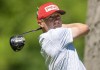 Mackenzie Hughes of Dundas, Ont. watches his tee shot on the 4th hole in the second round of the Canadian Open in Hamilton on Friday, May 31, 2024. THE CANADIAN PRESS/Frank Gunn