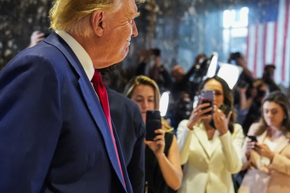 Former President Donald Trump arrives to speak at a news conference at Trump Tower, Friday, May 31, 2024, in New York. A day after a New York jury found Trump guilty of 34 felony charges, the presumptive Republican presidential nominee addressed the conviction and likely attempt to cast his campaign in a new light. (AP Photo/Julia Nikhinson)