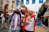 Real Madrid fans gather in a fan zone in Regent Street, in London, Friday, May 31, 2024, ahead of tomorrow's UEFA Champions League final at Wembley stadium between Borussia Dortmund and Real Madrid. (AP Photo/Alberto Pezzali)