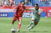 Canada's Jessie Fleming (17) breaks away from Mexico's Scarlett Camberos (10) during first half international soccer action in Montreal, Saturday, June 1, 2024. THE CANADIAN PRESS/Graham Hughes